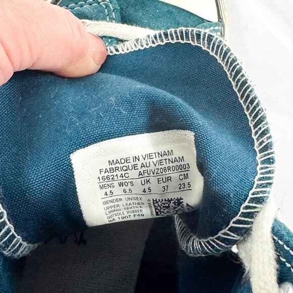 CHUCK TAYLOR CONVERSE TURQUOISE BLUE SUEDE SHOES 70S STYLE SIZE 6.5 - Picture 5 of 7